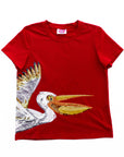 Wrap-Around Pelican Red Tee