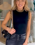 Ready to Ruffle Tank - Black & Gold