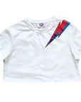 Blue and Red lightening bolt crop