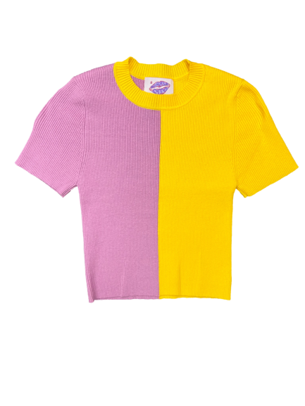 Halftime Half-n-Half Crop  | Purple & Gold