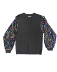 Multi Color Shimmer Sleeve Sweater