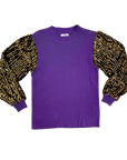 Purple and Gold  Shimmer Sleeve Sweater