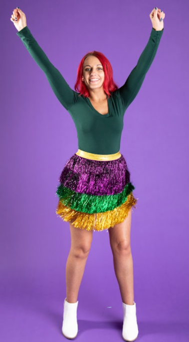 mardi gras tinsel skirt