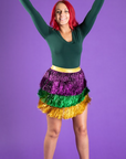 Mardi Gras Tinsel Tier Skirt