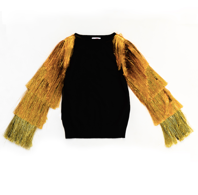 Tassel shop sleeve sweater