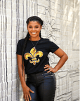 Black Fleur De Lis Tee - Sparkle City Co