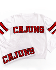 CAJUNS White Jersey Sweater - Sparkle City Co