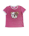 Glitter Bulldog Tee - Maroon