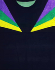 Black Mardi Gras Shoulder Stripes Sweater