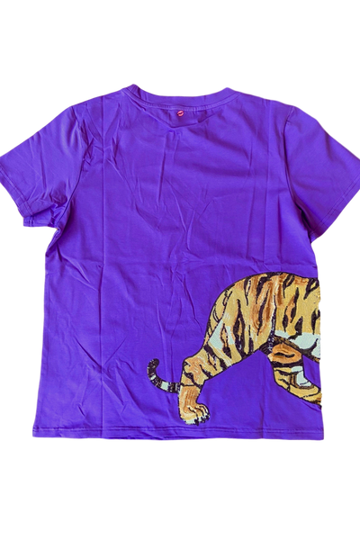 The Tiger Print Blouse | Purple + Yellow