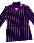 Rhinestone Pin Stripe Velvet Blazer