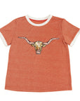 Longhorn Glitter Two Tone Tee - Sparkle City Co