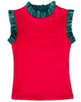 Ready to Ruffle Tank - Red w/ Green - Sparkle City Co