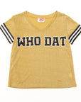 WHO DAT Gold Glitter Tee - Sparkle City Co