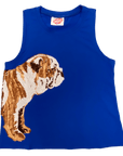 Wrap - Around Blue Bulldog Tank - Sparkle City Co