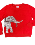 Wrap - Around Crimson Elephant Sweater - Sparkle City Co