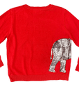 Wrap - Around Crimson Elephant Sweater - Sparkle City Co