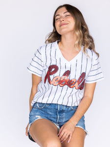 Pinstripe Rebels Baseball Slugger