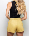 Gold Denim Rhinestone Shorts