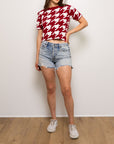 HOUNDSTOOTH KNIT CROP