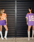 TIGER STRIPE KNIT CROP- ORANGE AND WHITE