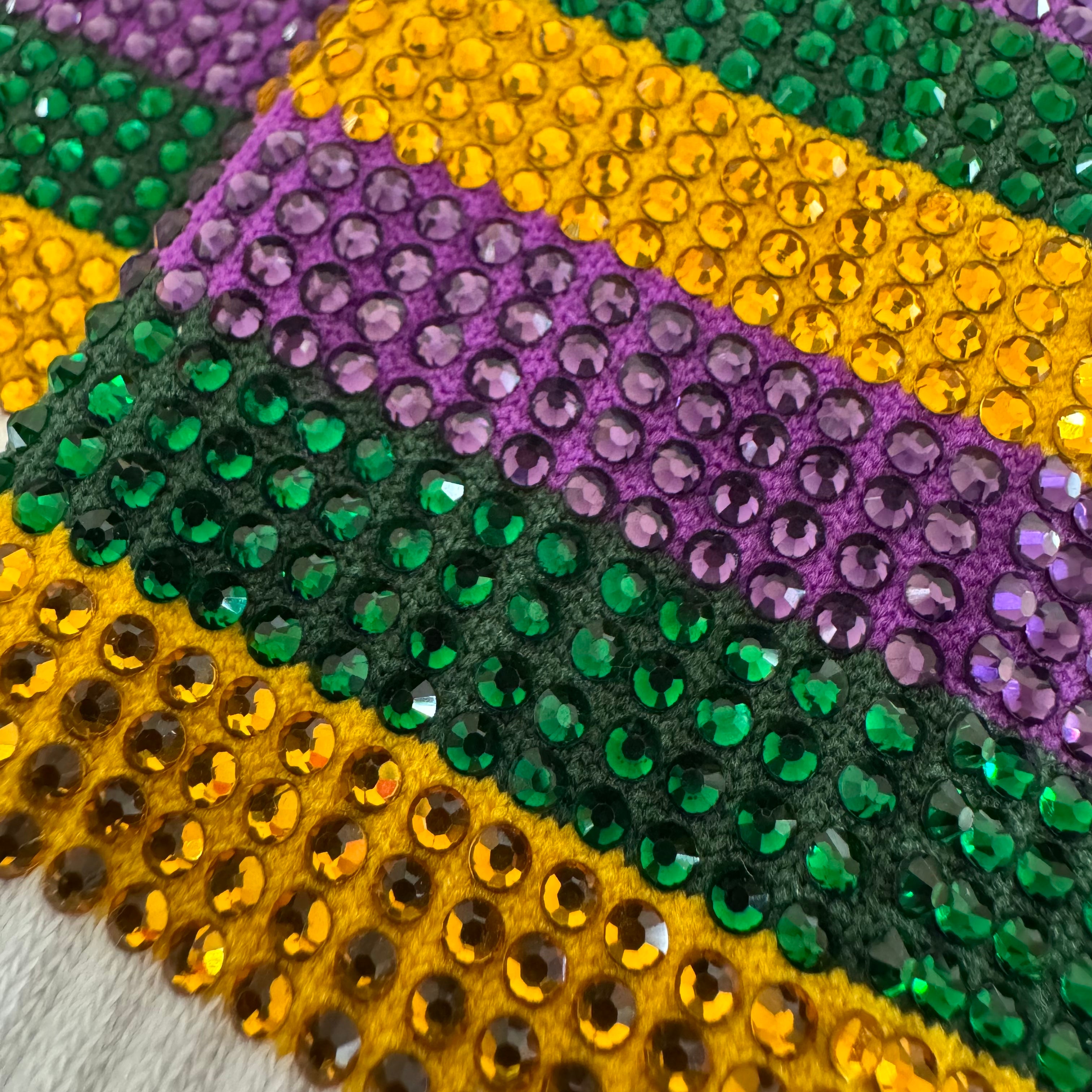 Mardi Gras Rhinestone Crew Socks