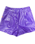 Vegan Leather Shorts | Purple w/ Orange Stars