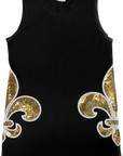 FLEUR DE LIS TANK DRESS BLACK