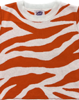 TIGER STRIPE KNIT CROP- ORANGE AND WHITE