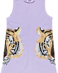 Tiger Head Tank Dress - Lavender