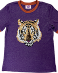 Glitter Tiger Tee- Purple and Orange