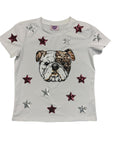 Star Struck Maroon and Silver Bulldog tee