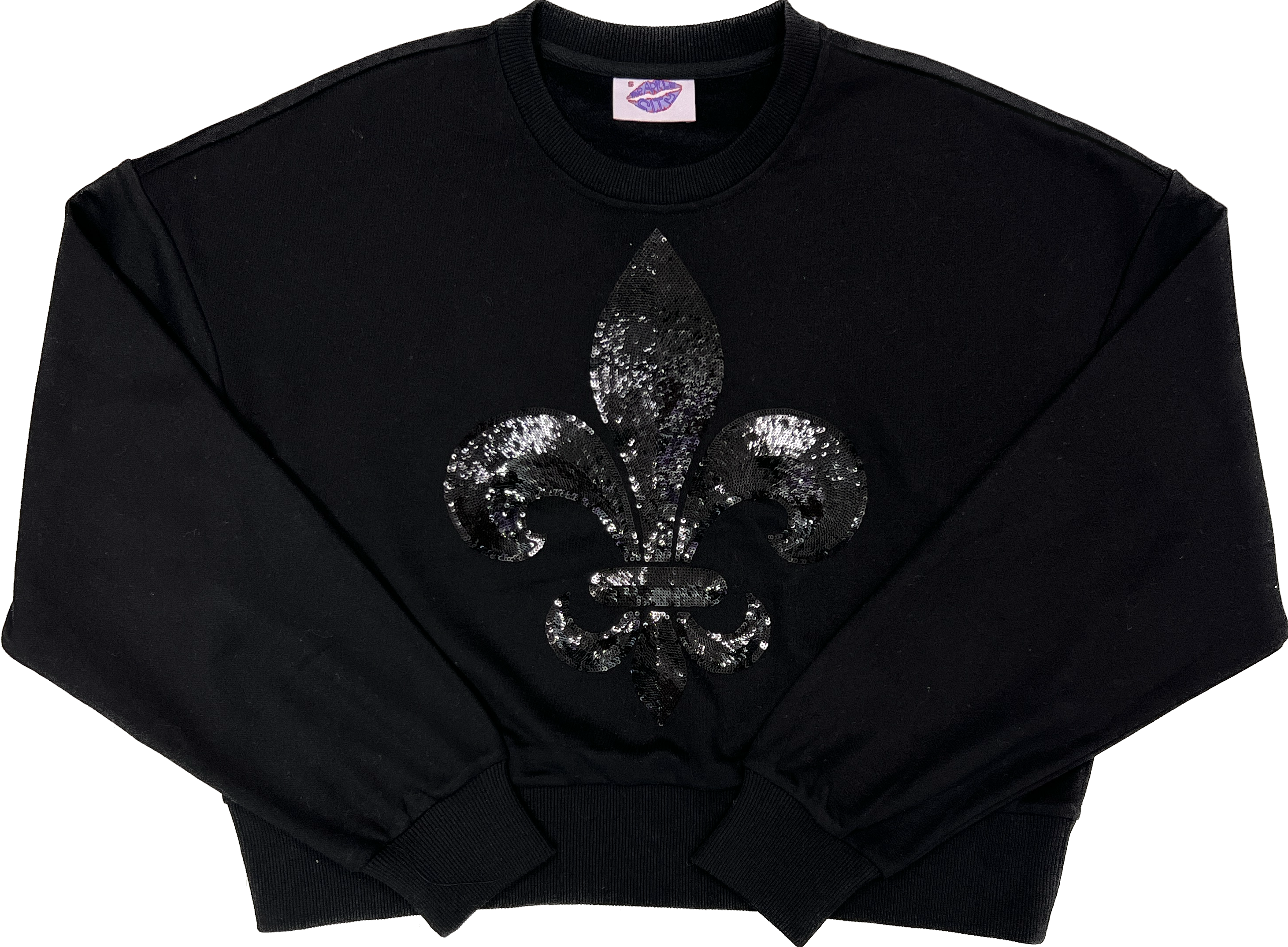 Black on Black Fleur De Lis Sweatshirt