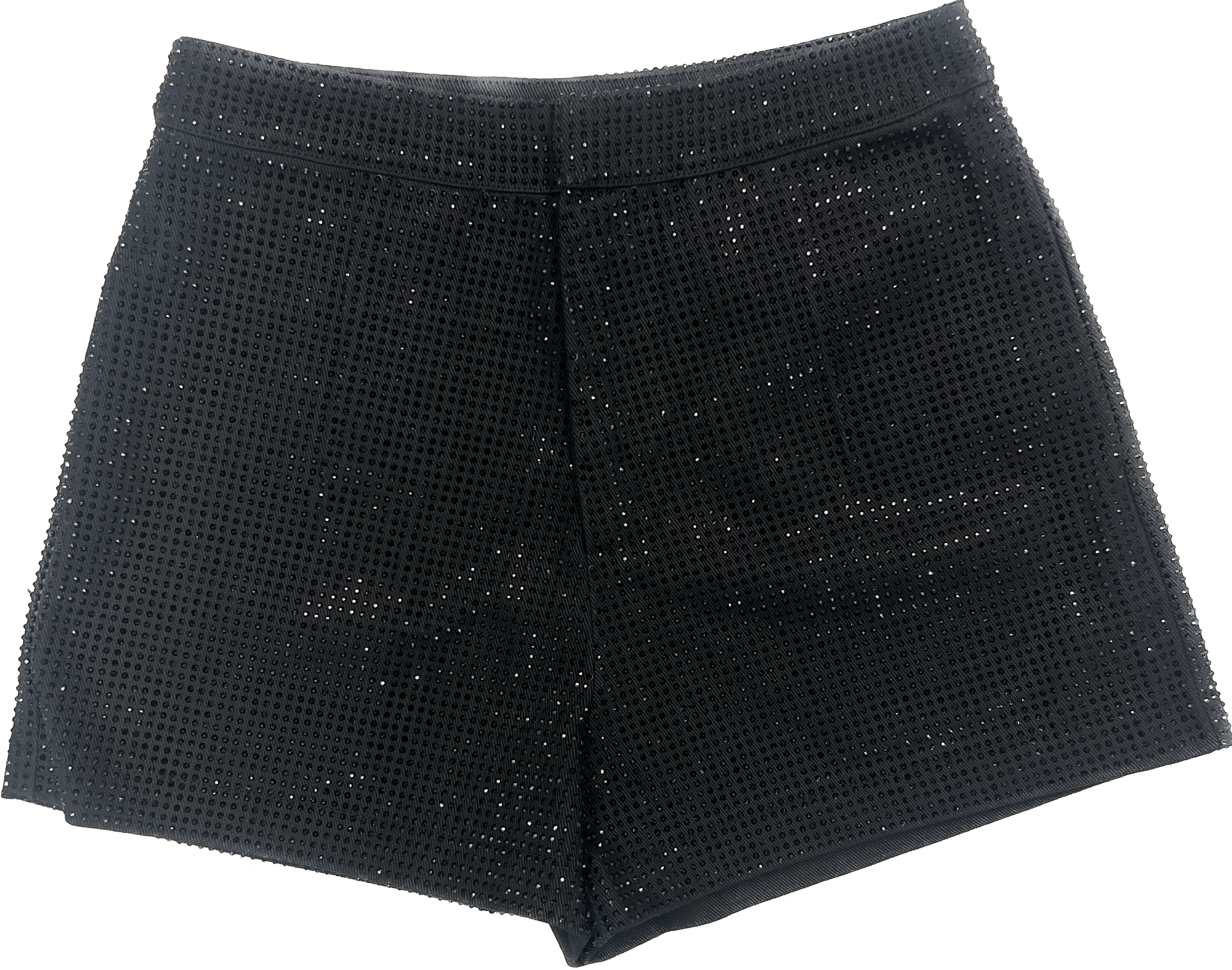 Black Denim Rhinestone Shorts