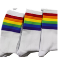 Rainbow Rhinestone Crew Socks