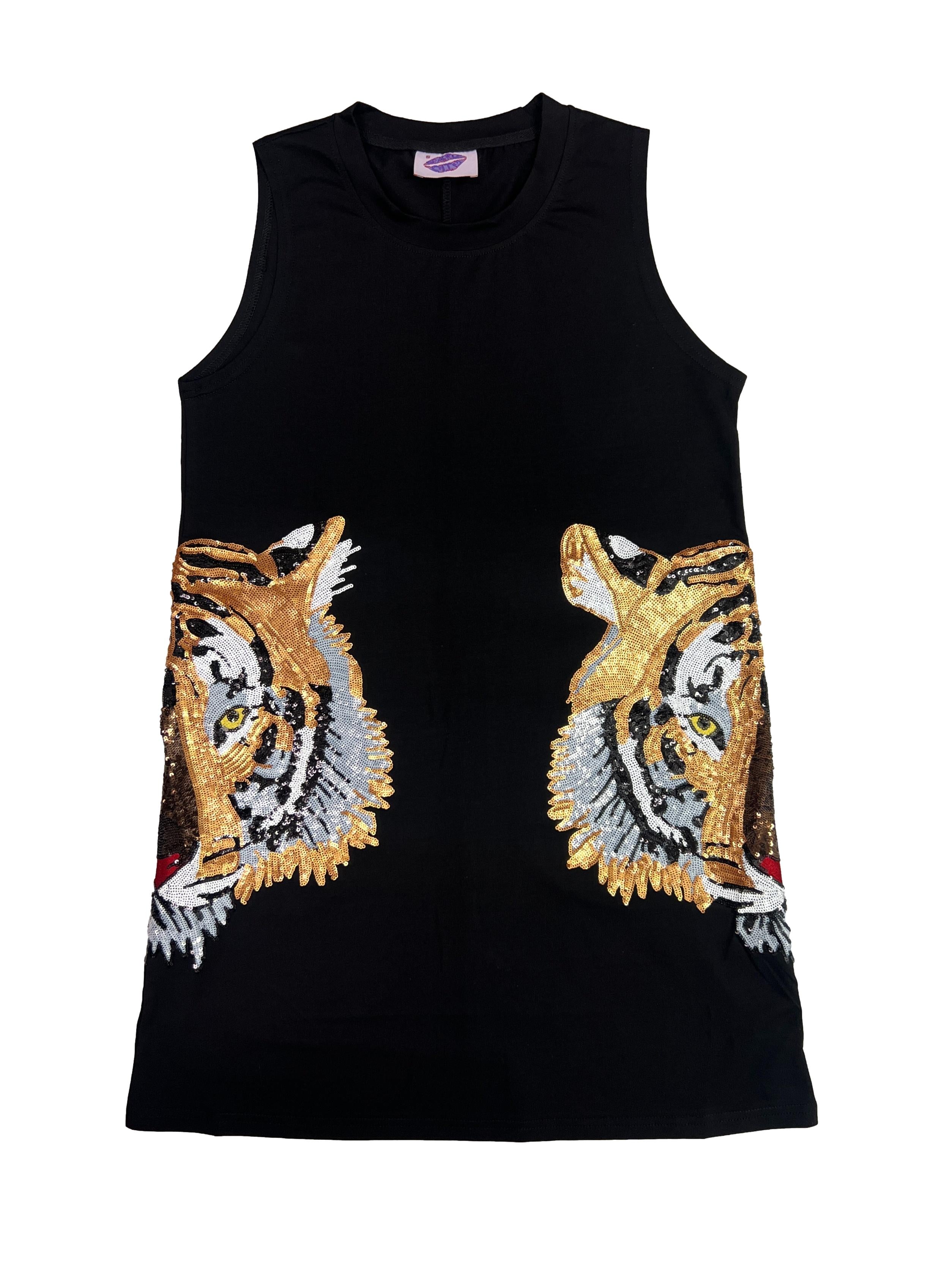 Tiger Head Tank Dress