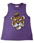 GLITTER RETRO LOGO TANK- LSU