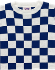 Blue & White Checkered Knit Crop