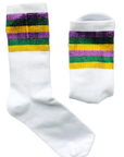 Mardi Gras Rhinestone Crew Socks