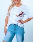 Pinstripe Alabama Baseball uniform