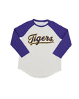 LSU "Tigers" Purple Raglan Tee