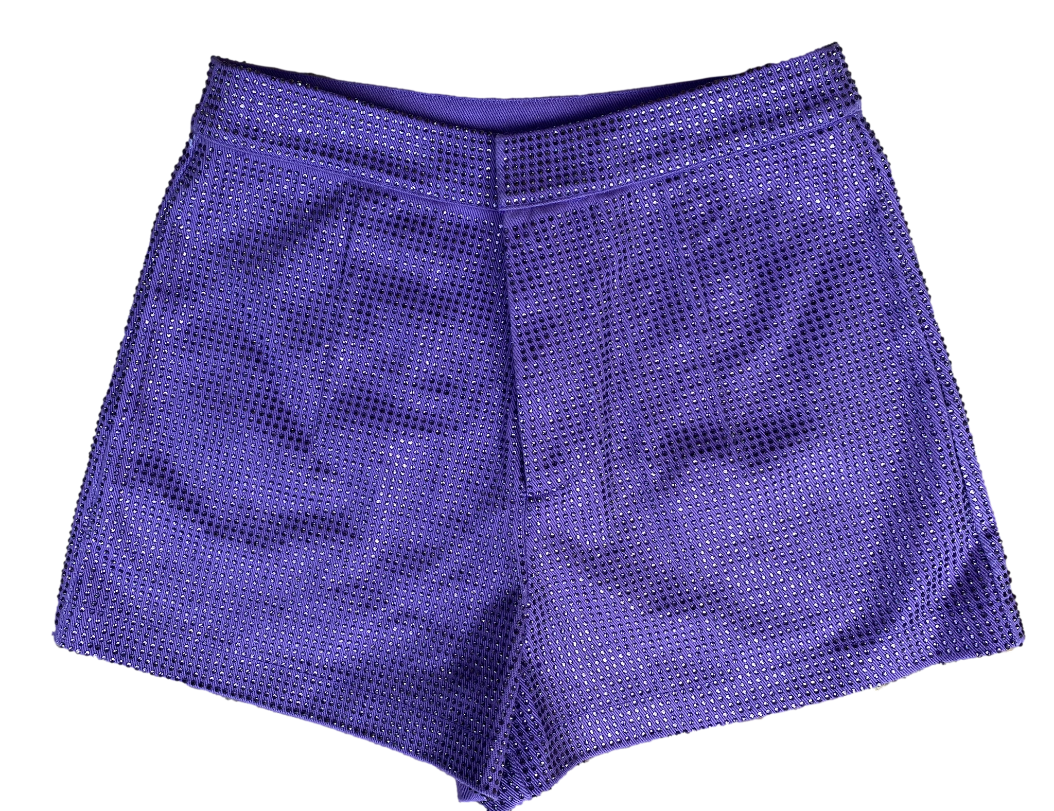 Purple Denim Rhinestone Shorts