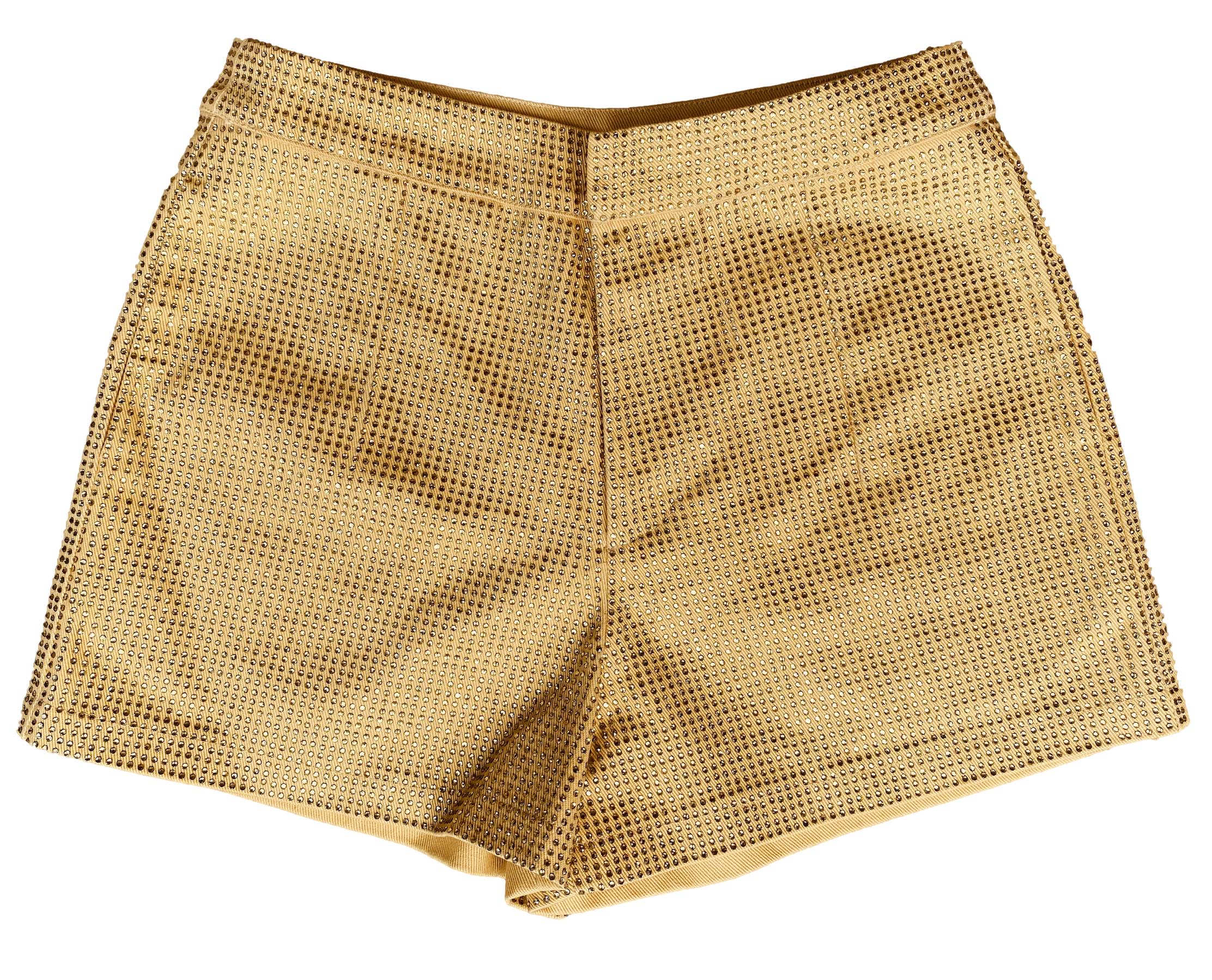 Gold Denim Rhinestone Shorts