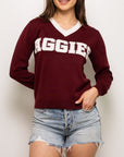 Aggies Maroon Jersey Sweater - Sparkle City Co
