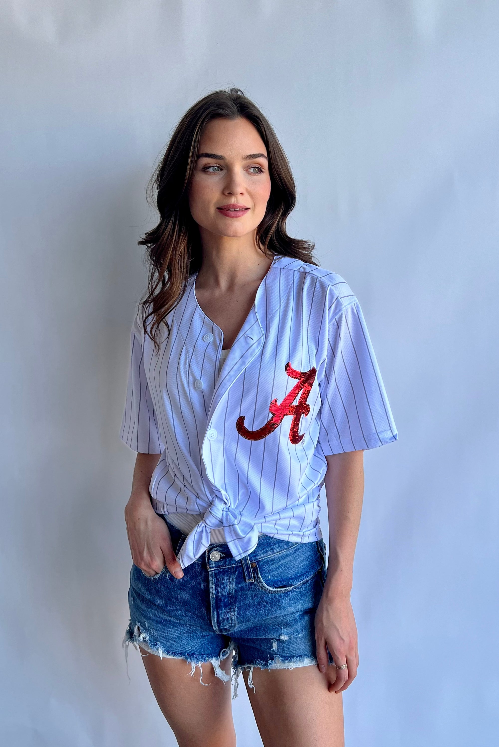 Pinstripe Alabama Baseball uniform