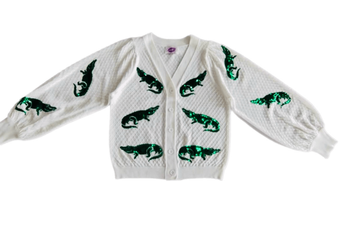 Alligator Perfect Puff Cardigan - Sparkle City Co