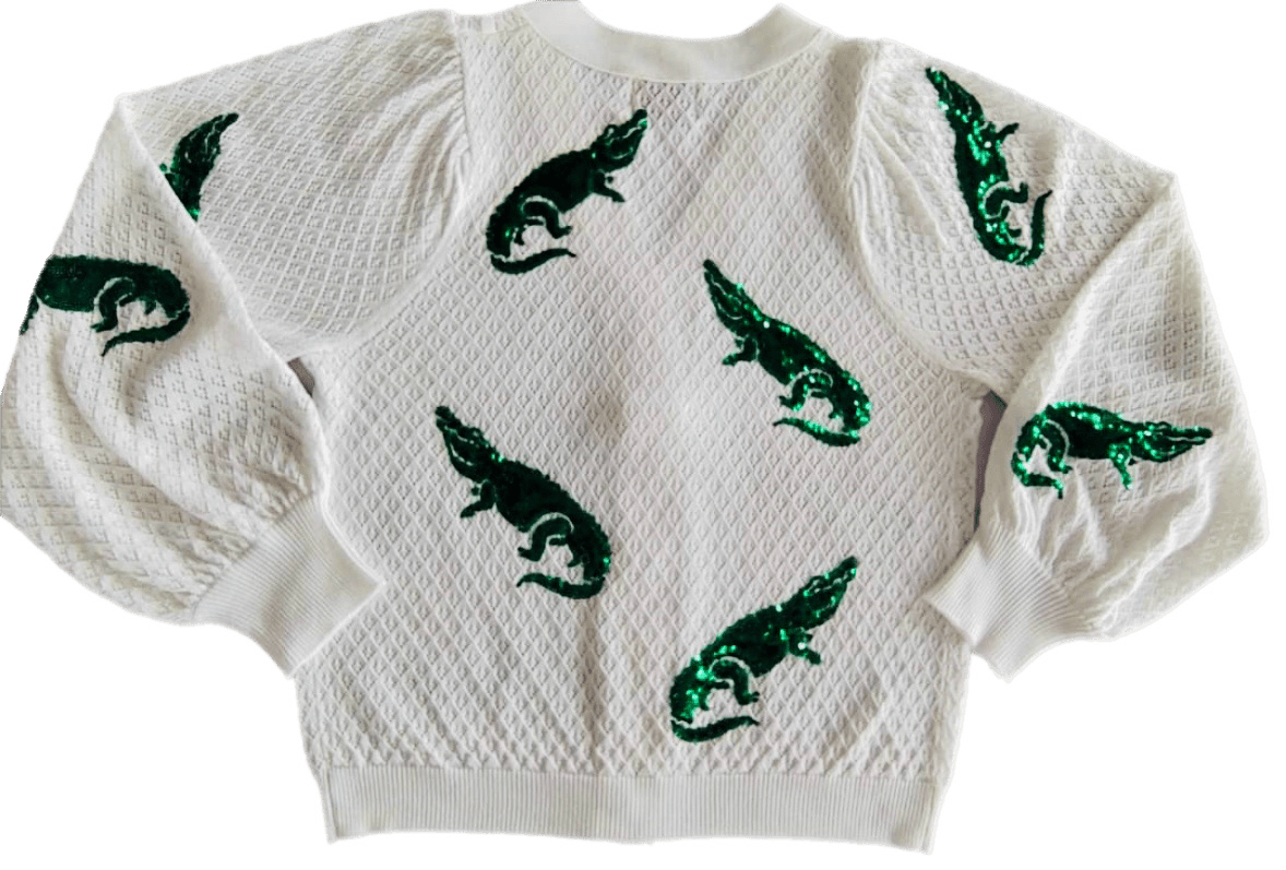 Alligator Perfect Puff Cardigan - Sparkle City Co