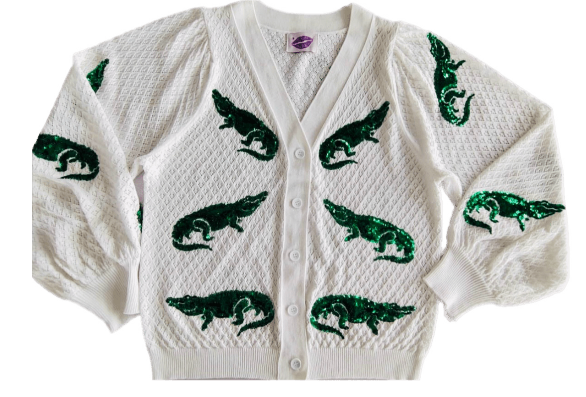 Alligator Perfect Puff Cardigan - Sparkle City Co