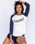 Auburn "Tigers" Navy Raglan Tee - Sparkle City Co