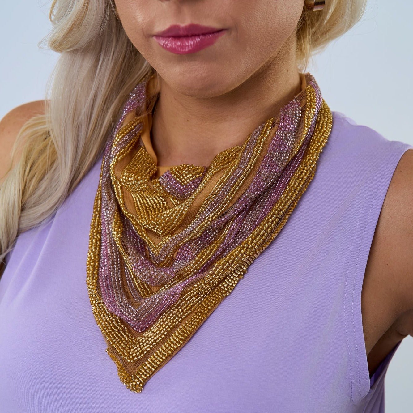 Beaded Handkerchief Necklace - Sparkle City Co